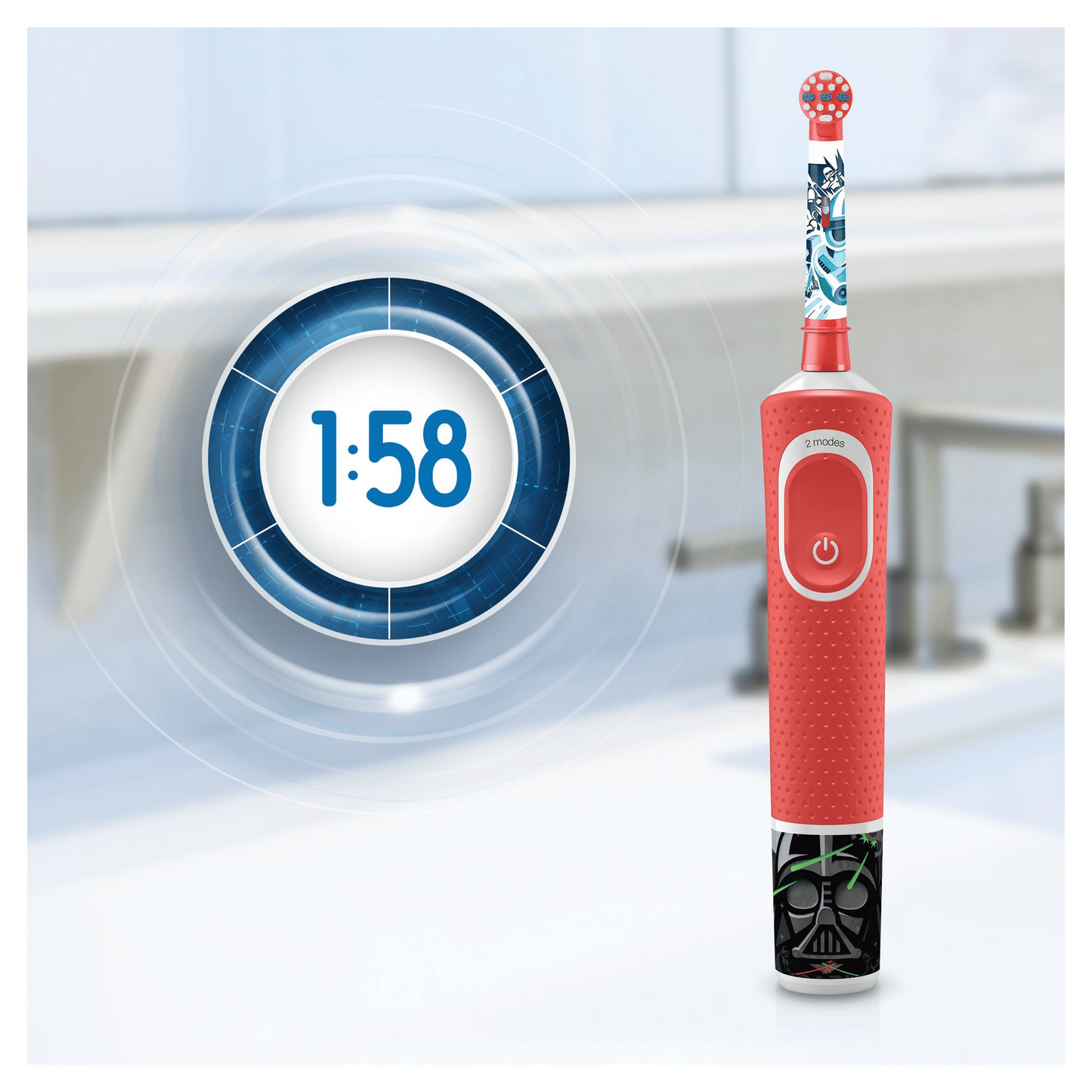 Oral-B Kids Elektrische Zahnbürste für Kinder - Star Wars Special Edition, mit Stickern und Gratis Star Wars Reise-Etui, ab 3 Jahren