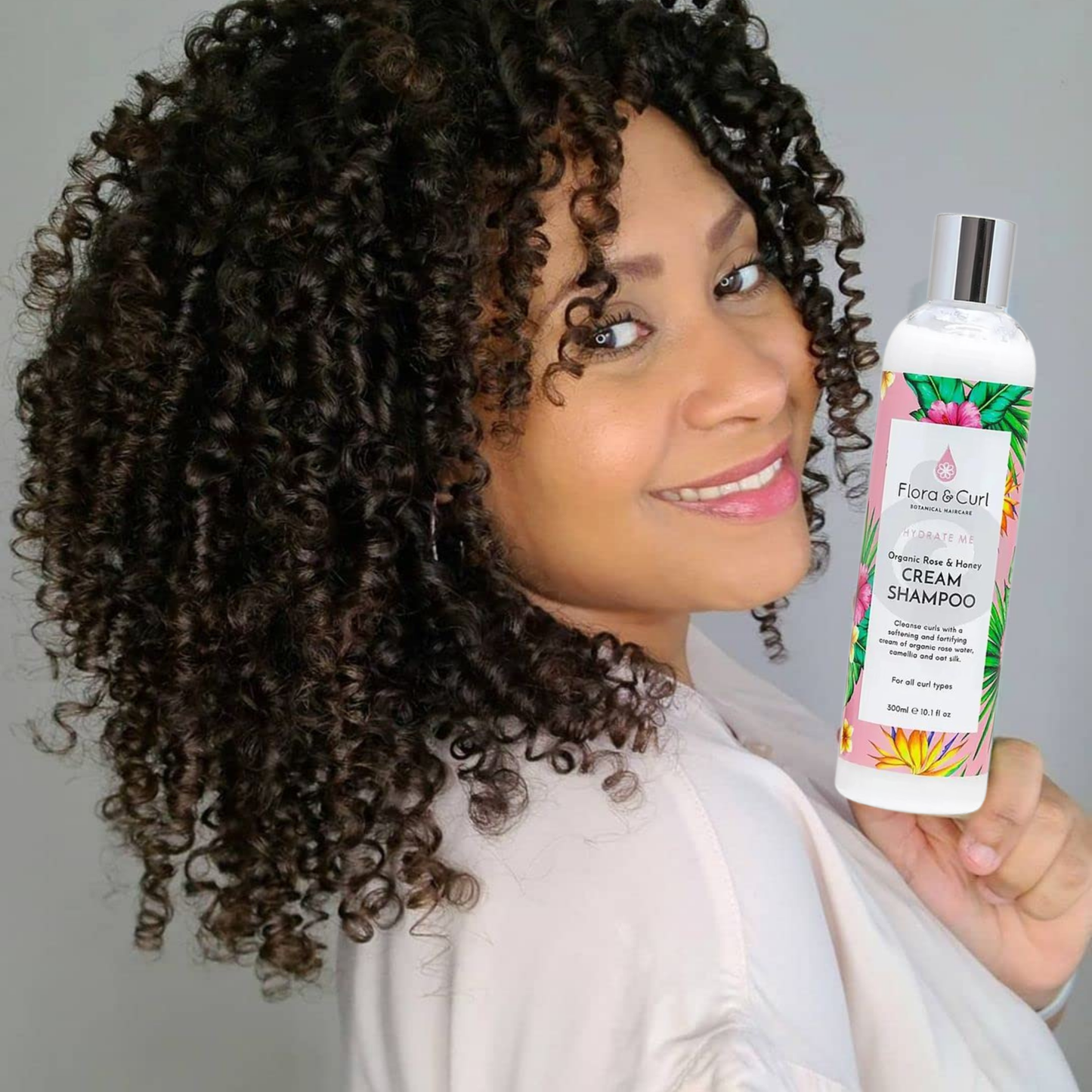Flora & Curl HYDRATE ME Organic Rose & Honey Cream Shampoo