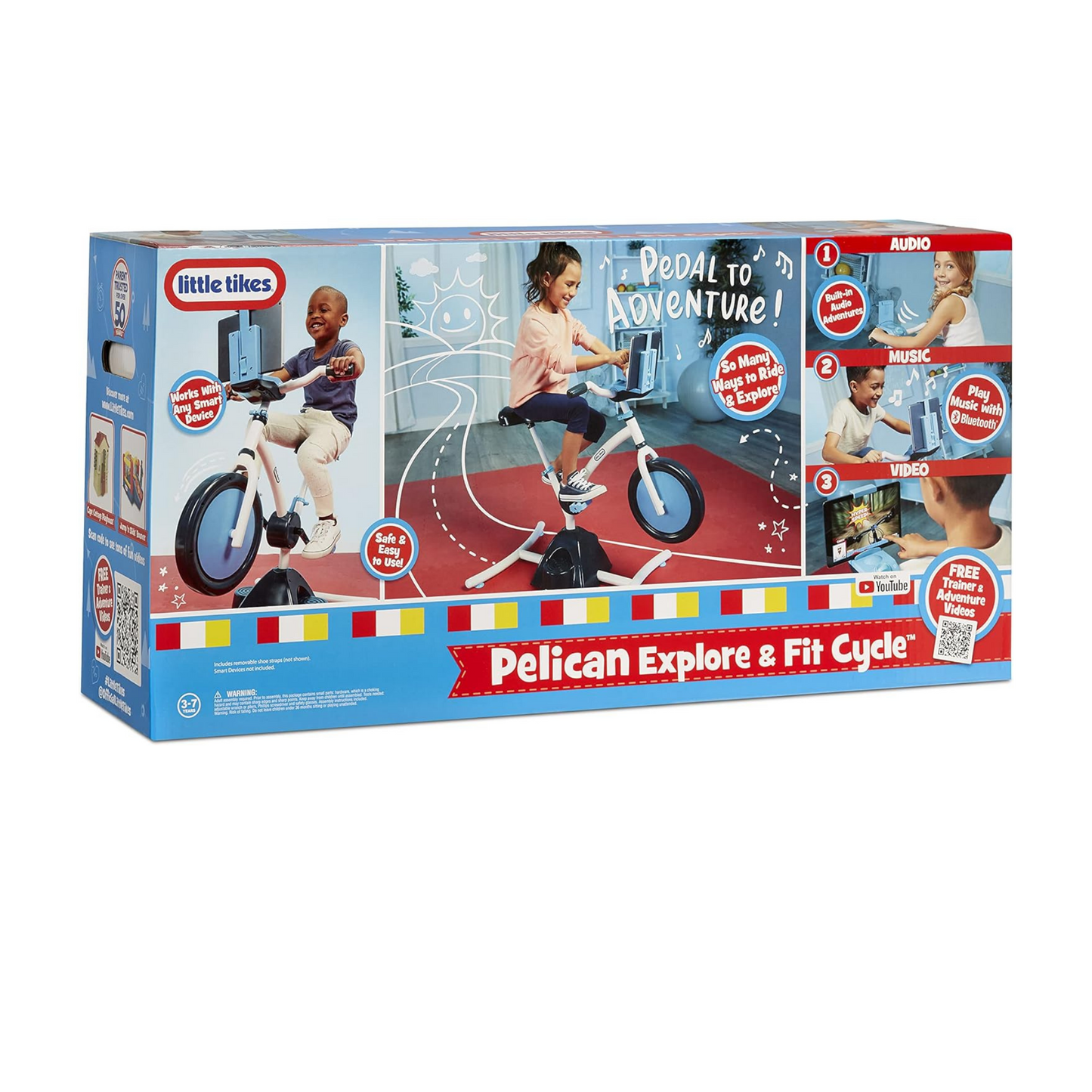 Little Tikes Kinder Fahrrad für Zuhause – Pelican Explore & Fit Fahrrad mit Bluetooth - 657917GPI