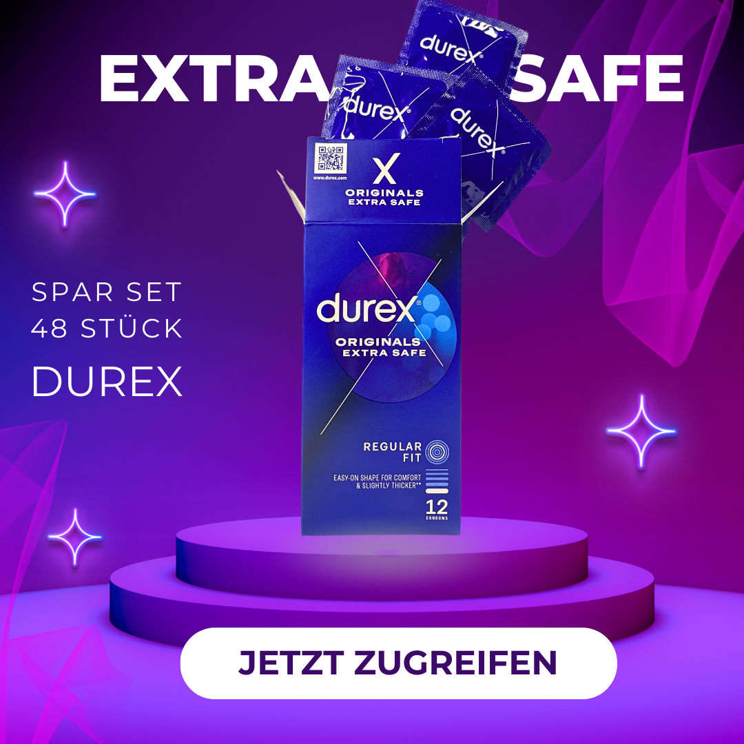 Spar Bundel – Set aus 4 Packungen Durex Kondome Extra Safe – 48 Stück - Verstärkte Latexkondome – normal Größe – Extra Safe und Extra Fun