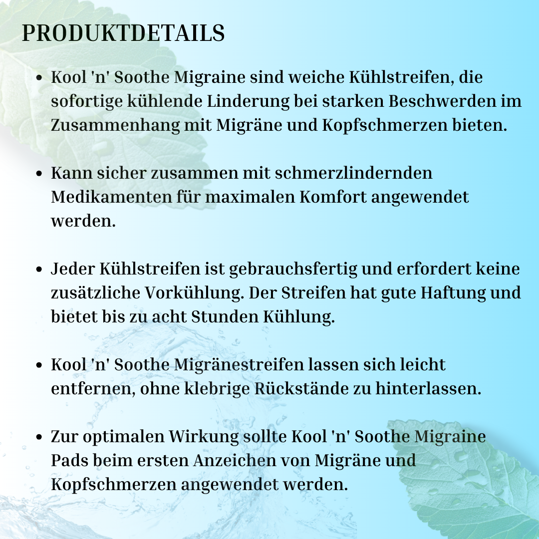 Spar Set - Beruhigende Migräne - Kühlstreifen von Kool 'n' (20 Kühlpads) Kühlpads helfen bei Migräne und Kopfschmerzen bis zu 8 Stunden
