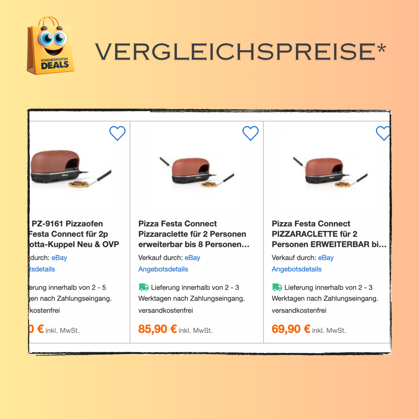 Tristar PZ-9161 Pizzaofen PIZZARACLETTE für 2 Personen ERWEITERBAR bis 8 Personen