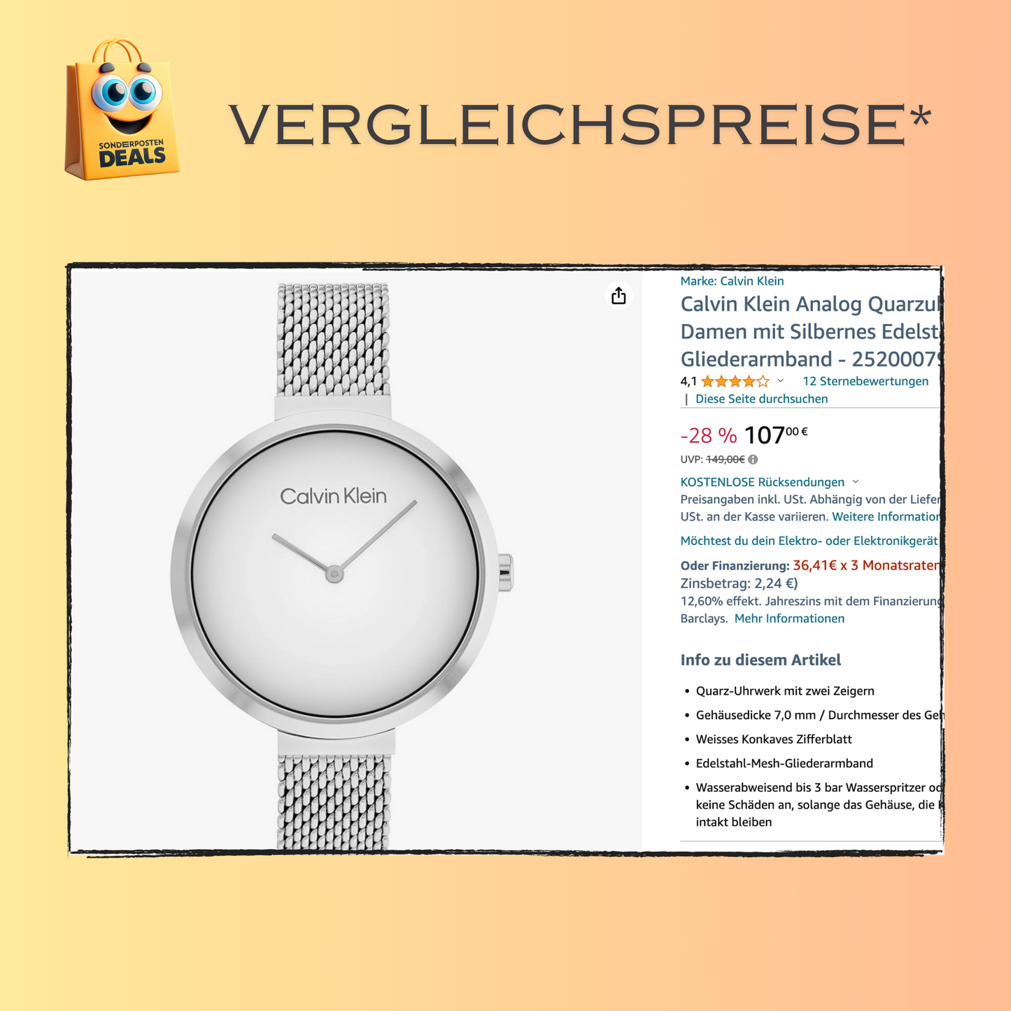Calvin Klein 25200079 - Montre Uhr