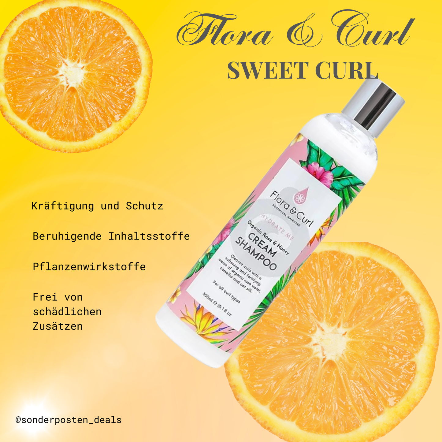 Flora & Curl HYDRATE ME Organic Rose & Honey Cream Shampoo