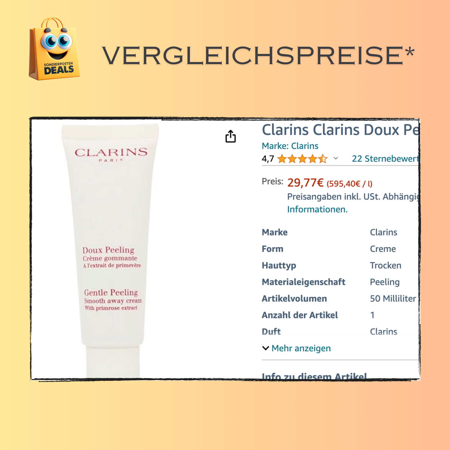 Clarins Gesichtsreinigung Doux Peeling Crème Gommante (50 ml)