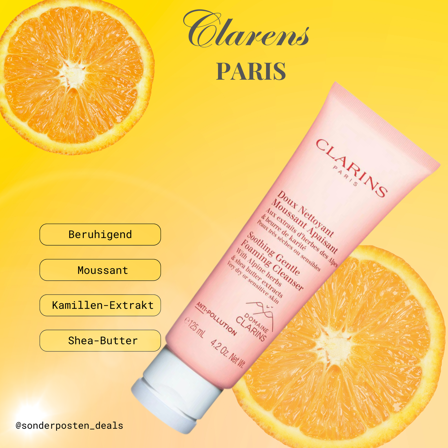 Clarins - Sanfte Pflege für empfindliche Haut - beruhigender Reinigungsschaum, 125 ml