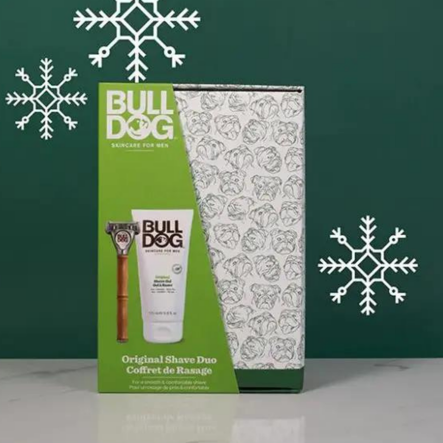 Bulldog Rasierset, Rasiergel und Rasierer mit Bambusgriff