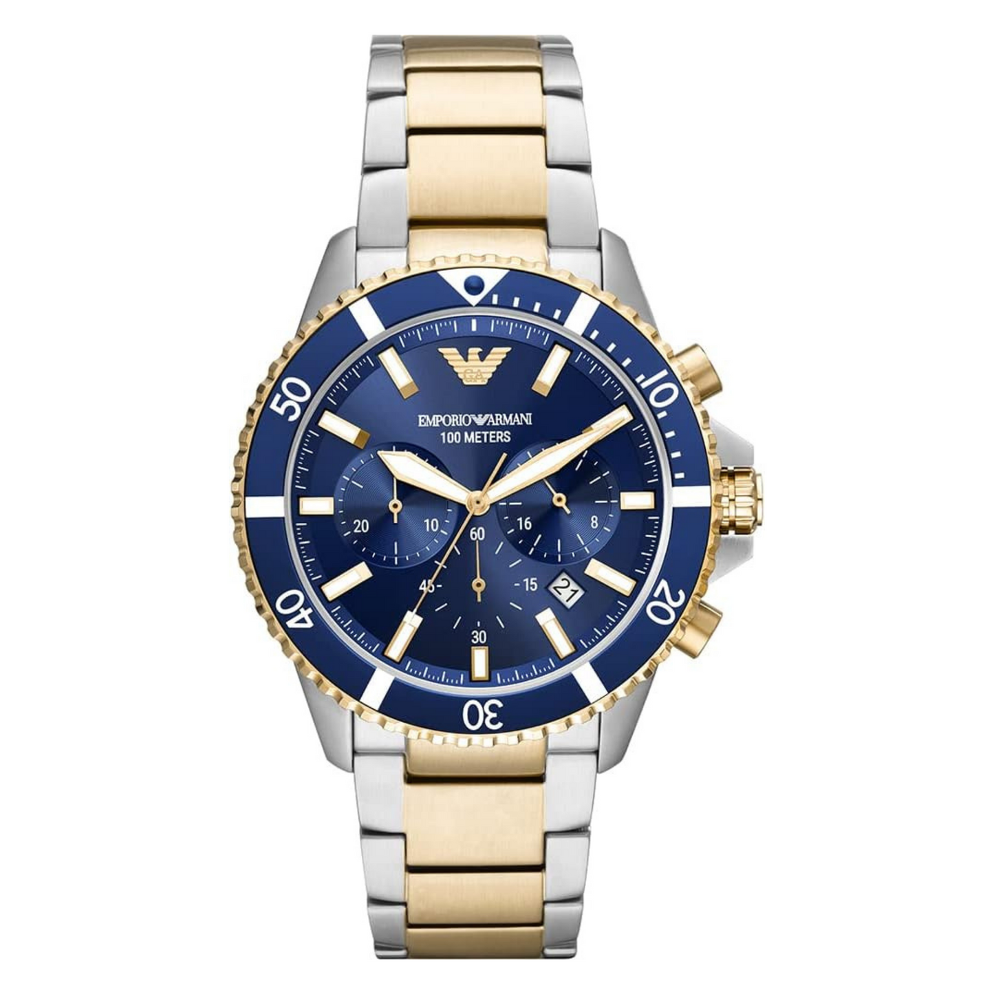 Emporio Armani AR11362 Herrenuhr Armband Edelstahl Wasserdicht Silber - Gold