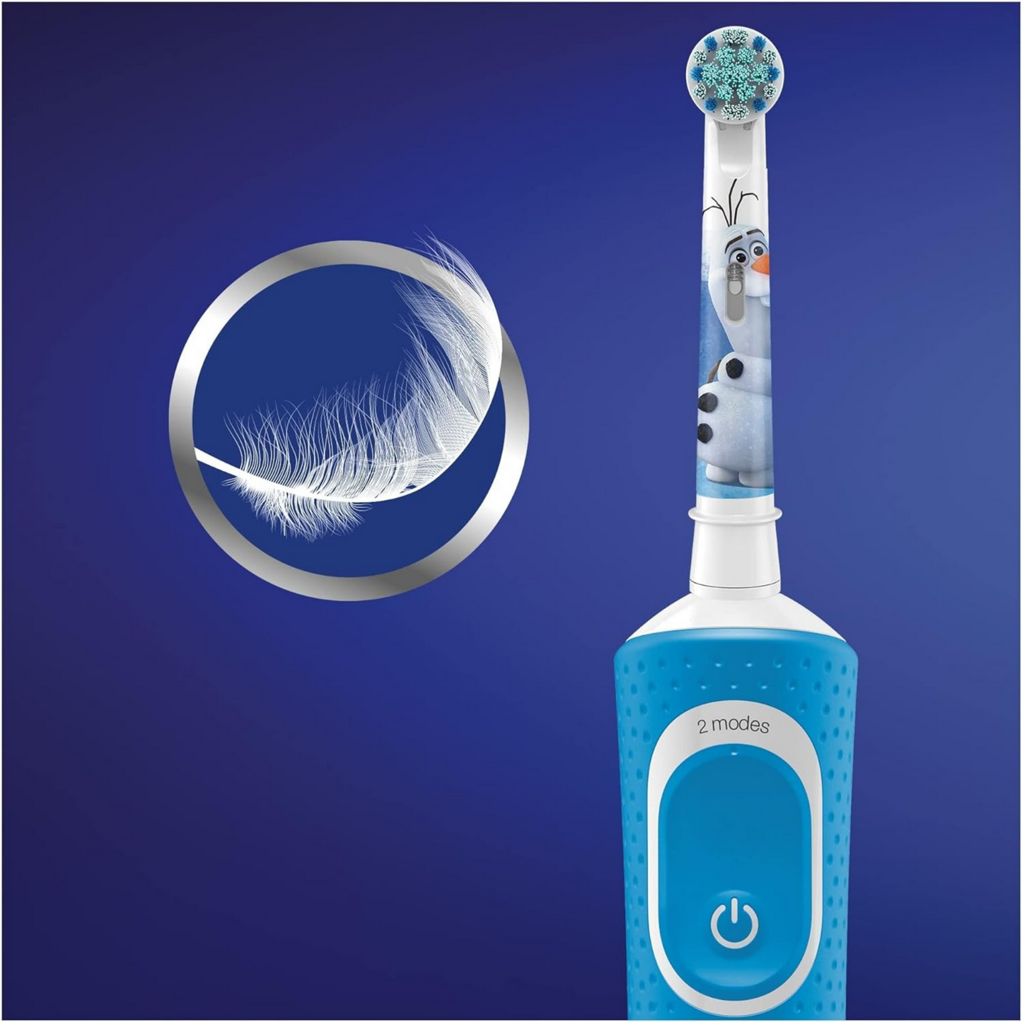 Oral-B Kids Elektrische Zahnbürste für Kinder ab 3 Jahren - Frozen Special Edition, extra weiche Borsten, 2 Modi inkl. Sensitiv, mit Timer, 4 Frozen-Sticker, inkl. Reiseetui