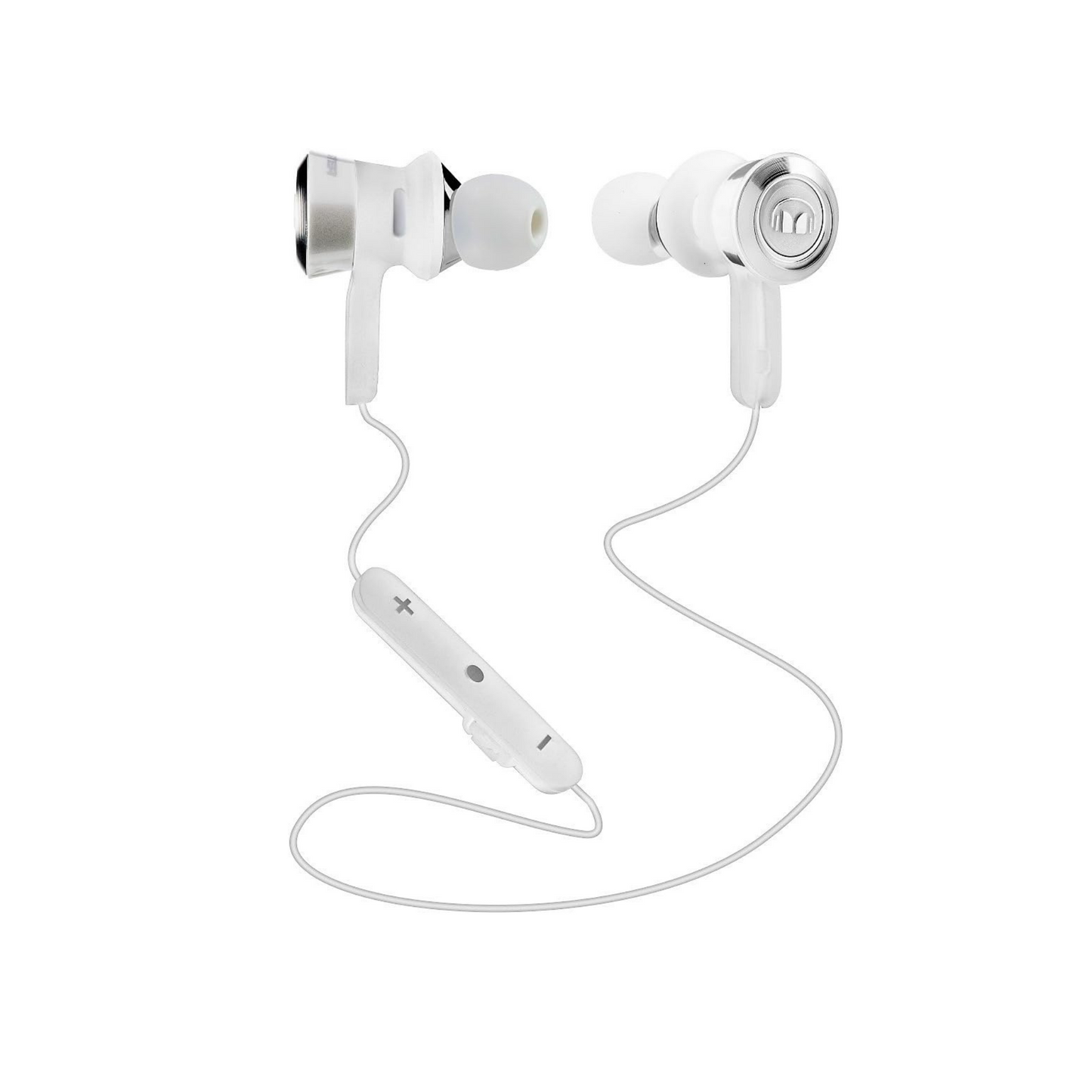 Monster Clarity HD Bügel kabellose Bluetooth In-Ear-Kopfhörer Weiß und Chrom - bestens für Sport geeignet