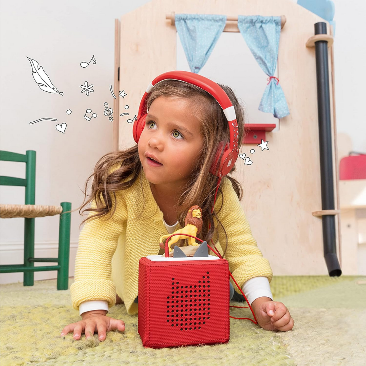 tonies® kabelgebundene Kopfhörer für Toniebox, gepolsterter Over-Ear-Kopfhörer mit kindersichere Lautstärkenbegrenzung zum Hören von Hörbüchern, 1,2 m Kabel und 3,5 mm Klinkenstecker, Grau