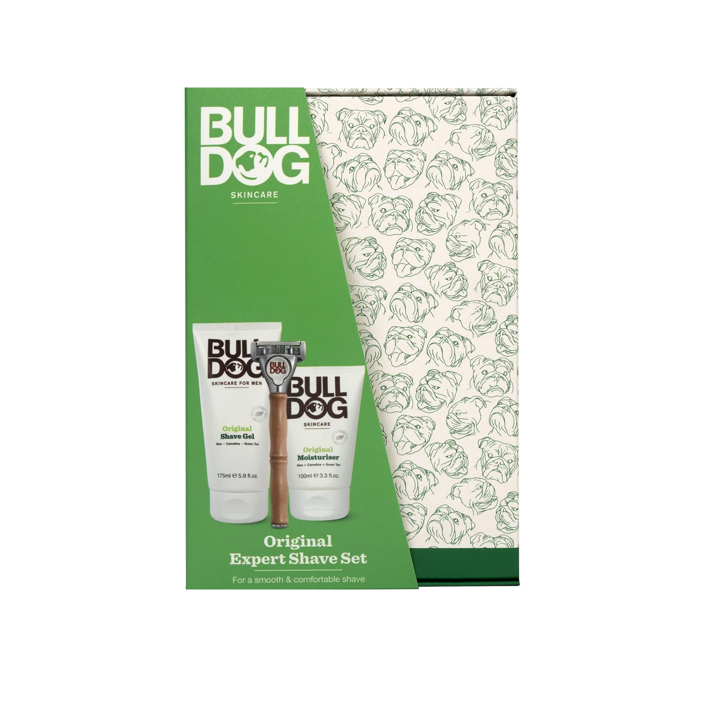 Bulldog Original Bambus-Rasierer für Männer 3 Set inkl. Rasiercreme und Feuchtigkeitscreme