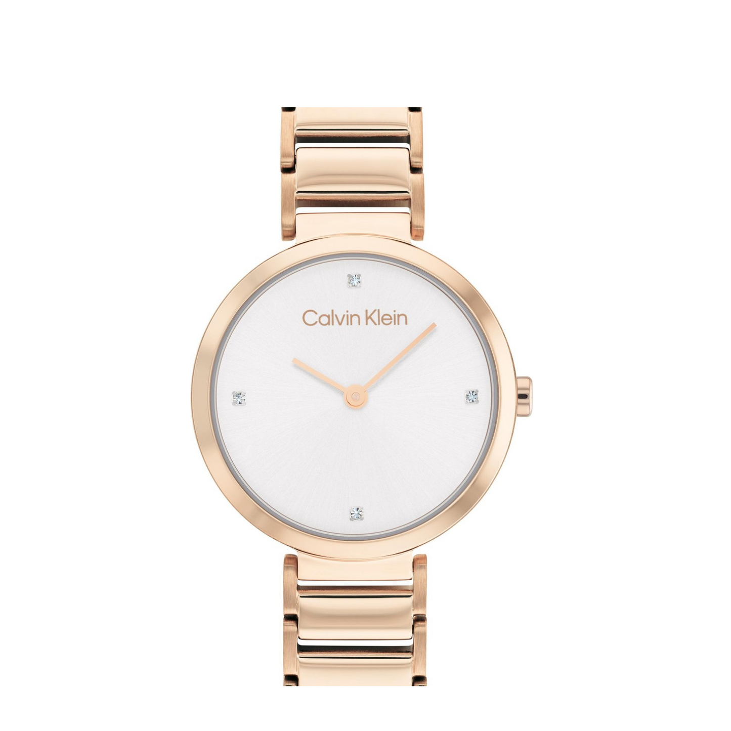 Calvin Klein elegante Uhr für Damen mit Edelstahlarmband – Zifferblatt mit Steinen versetzt