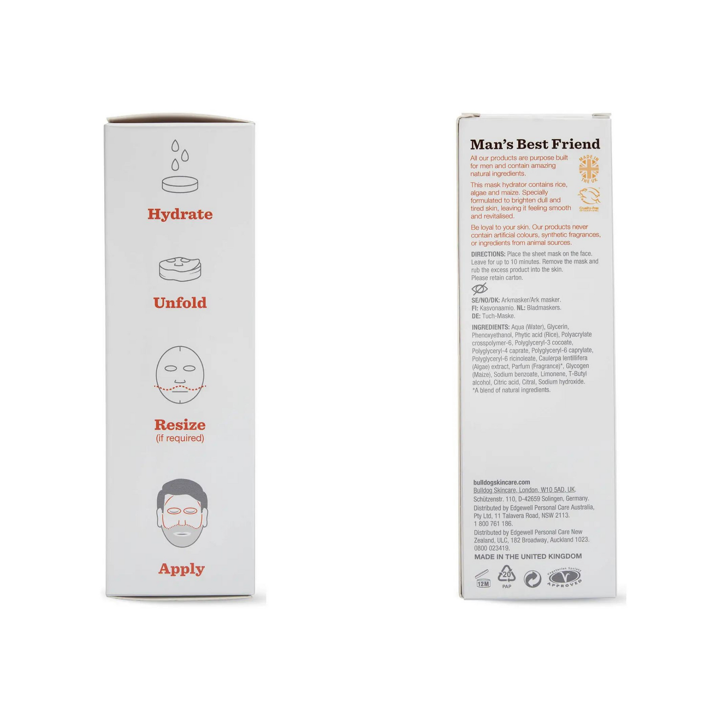 Bulldog Skincare Energizing Bamboo Tuchmaske für Männer 100 ml