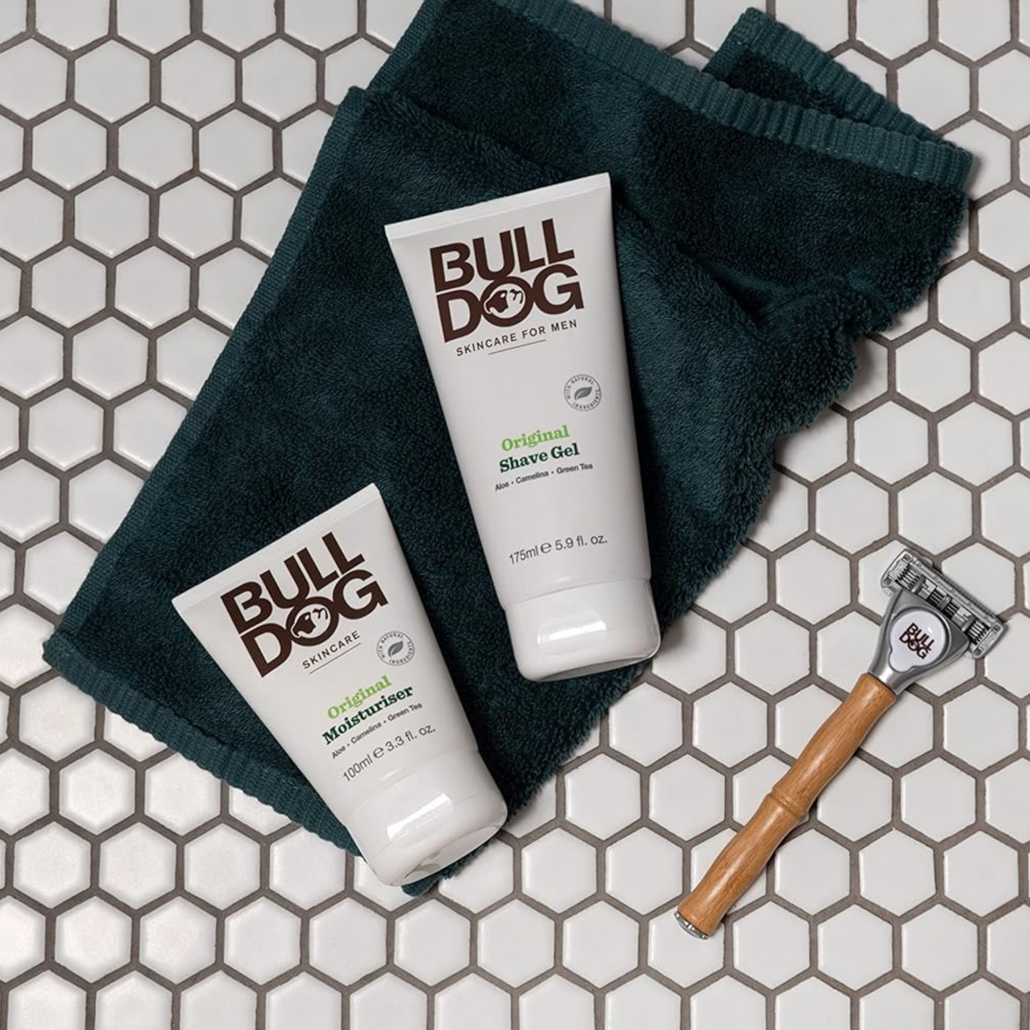 Bulldog Original Bambus-Rasierer für Männer 3 Set inkl. Rasiercreme und Feuchtigkeitscreme