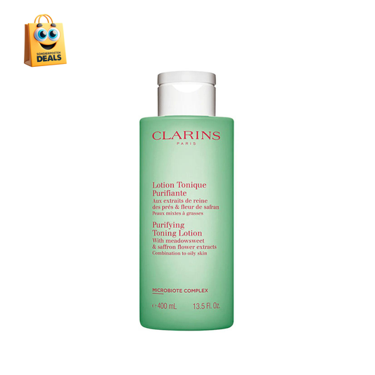 Clarins Gesichts-Lotion Tonique Purifiante mit Wiesenkönigin & Safranblüten-Extrakt - Für Mischhaut bis ölige Haut, 400 ml