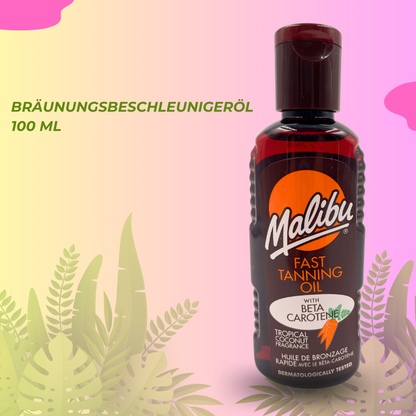 Malibu Travel Pack Sonnenlotion SPF4, Bronzer und After Sun Lotion in Reisetasche 3 x 100 ml