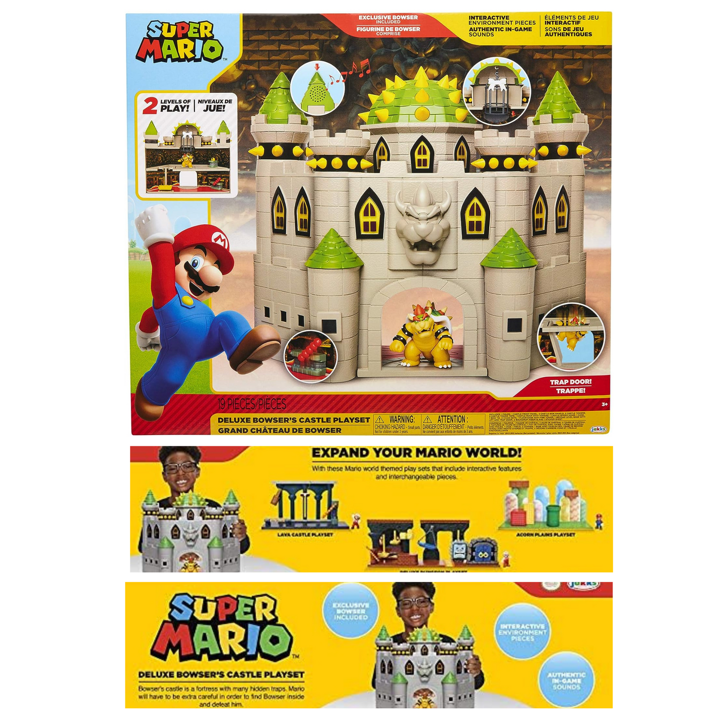 Jakks Pacific - JPA40020 - Nintendo Super Mario großes Spielset - Bowser´s Schloss - inkl. 6cm Bowser Figur, 400204