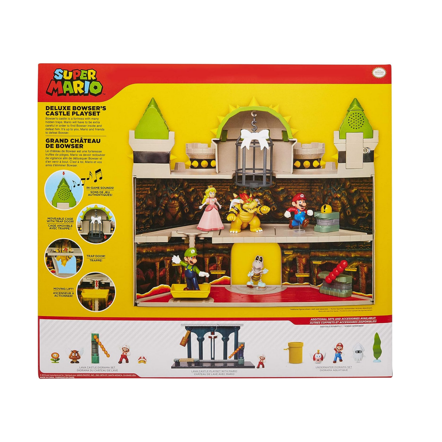 Jakks Pacific - JPA40020 - Nintendo Super Mario großes Spielset - Bowser´s Schloss - inkl. 6cm Bowser Figur, 400204