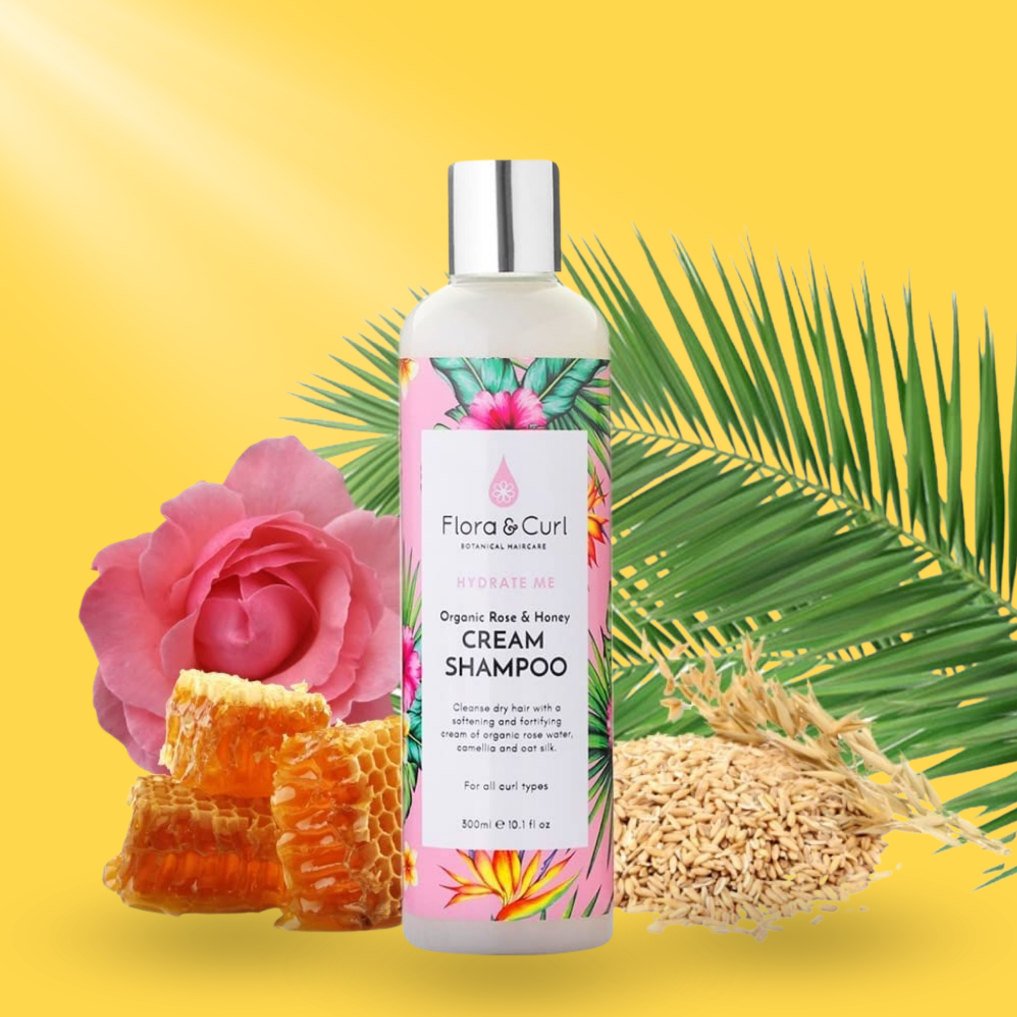 Flora & Curl HYDRATE ME Organic Rose & Honey Cream Shampoo