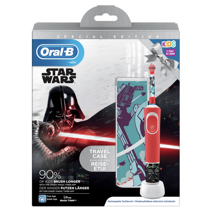 Oral-B Kids Elektrische Zahnbürste für Kinder - Star Wars Special Edition, mit Stickern und Gratis Star Wars Reise-Etui, ab 3 Jahren
