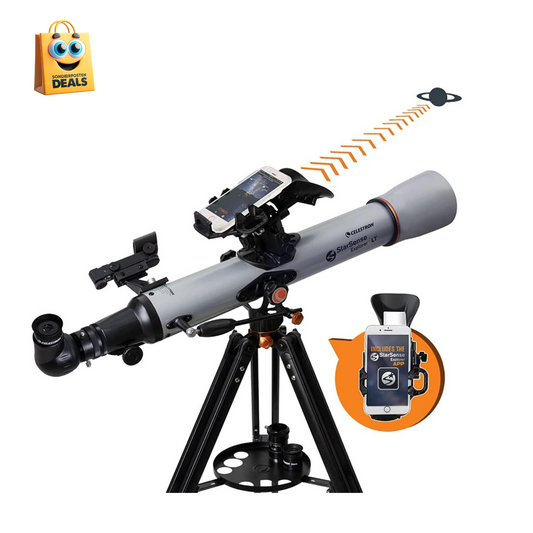 Celestron - Astromaster LT 70AZ mit Telefonadapter und Mondfilter