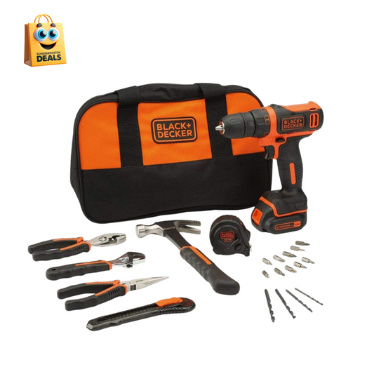 Black & Decker BDCDC18HTSA – Akku-Bohrschrauber 18 V und Handwerkzeug-Set