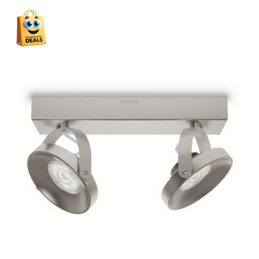Philips myLiving Spur LED-Doppelspot in Nickel Design - 533121716 – Deckenspots