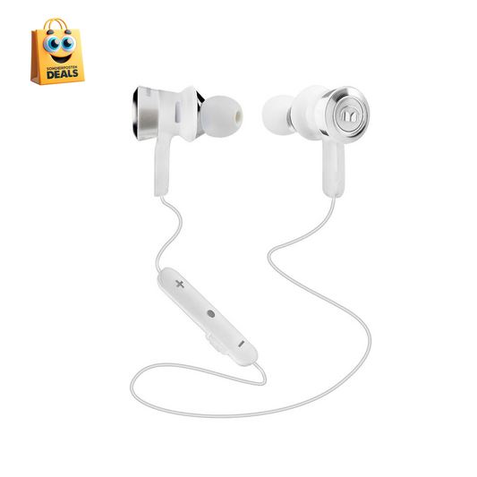 Monster Clarity HD Bügel kabellose Bluetooth In-Ear-Kopfhörer Weiß und Chrom - bestens für Sport geeignet