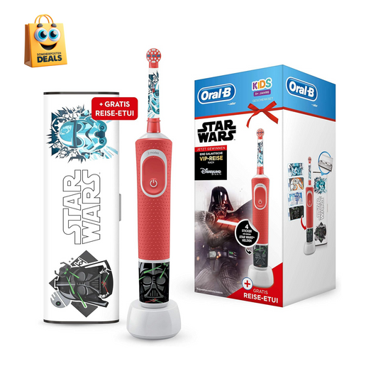 Oral-B Kids Elektrische Zahnbürste für Kinder - Star Wars Special Edition, mit Stickern und Gratis Star Wars Reise-Etui, ab 3 Jahren