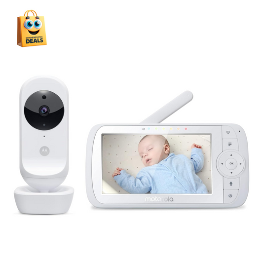 Motorola Nursery Ease 35 Babyphone mit Kamera 5,0 Zoll - Video Babyphone Display mit Nachtsicht, Schlaflieder, Zoom und&nbsp; Raumtemperaturüberwachung