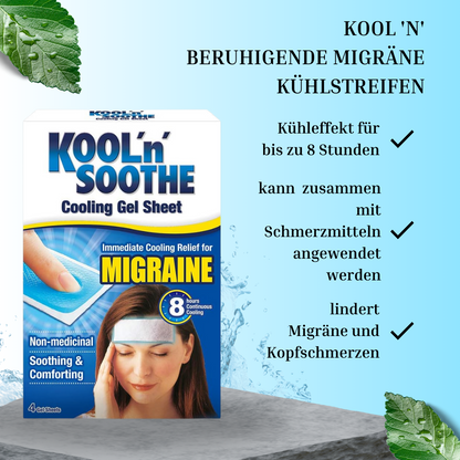Spar Set - Beruhigende Migräne - Kühlstreifen von Kool 'n' (20 Kühlpads) Kühlpads helfen bei Migräne und Kopfschmerzen bis zu 8 Stunden