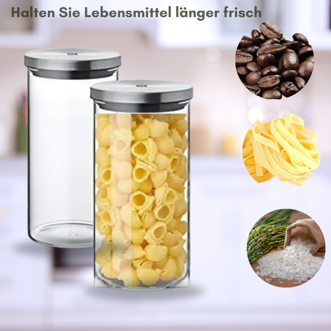 Zwilling Aufbewahrungsbehälter - Spar Bundel 4 Stück - für luftdichte und längere Frische Ihrer Lebensmitteln