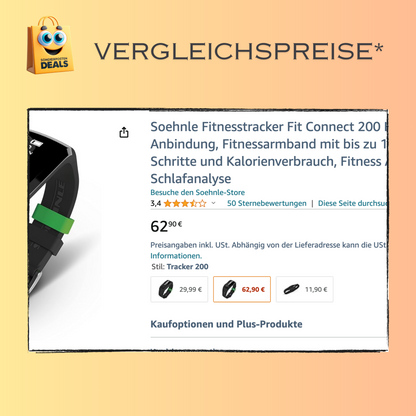 Soehnle Fitnesstracker Fit Connect 200 HR mit Bluetooth-Anbindung, Fitnessarmband mit bis zu 10 Tagen Laufzeit zählt Schritte und Kalorienverbrauch, Fitness Armbanduhr mit Schlafanalyse