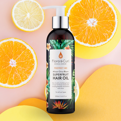 Flora & Curl Afrikanisches Zitrus-Superfrucht-Haaröl, 200 ml - African Citrus Superfruit Hair Oil