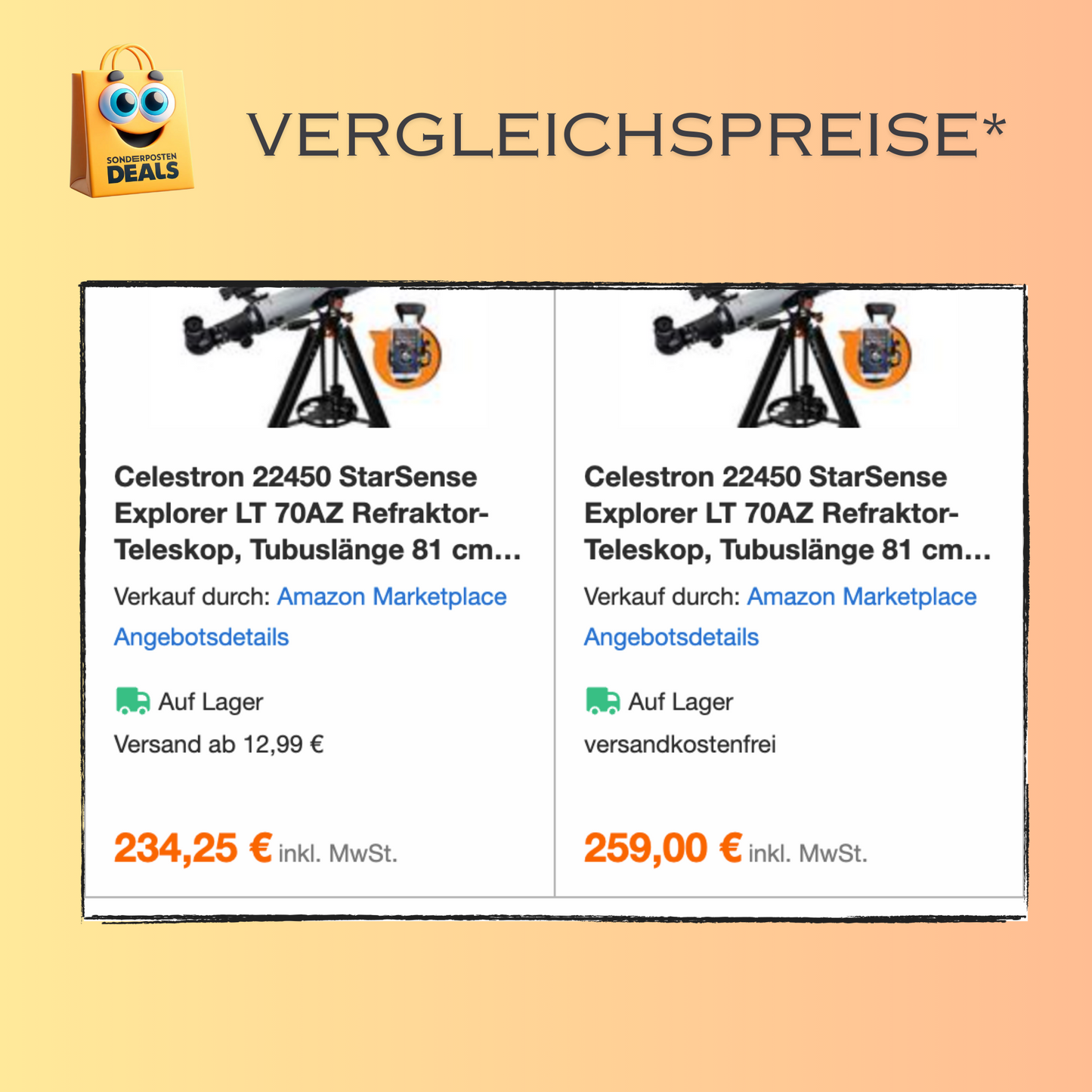 Celestron - Astromaster LT 70AZ mit Telefonadapter und Mondfilter