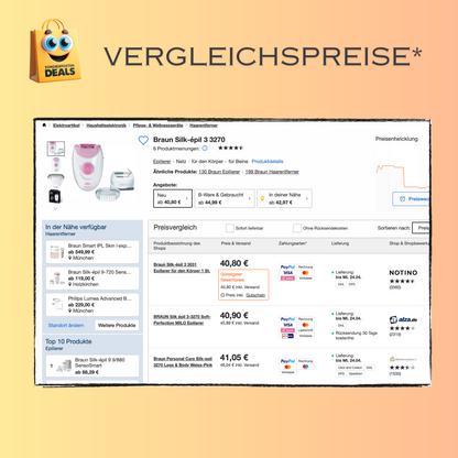 Braun Silk-épil 3 Epilierer 2 in 1 - Haarentfernung, Aufsätze für Rasierer, Trimmer - pink/weiß