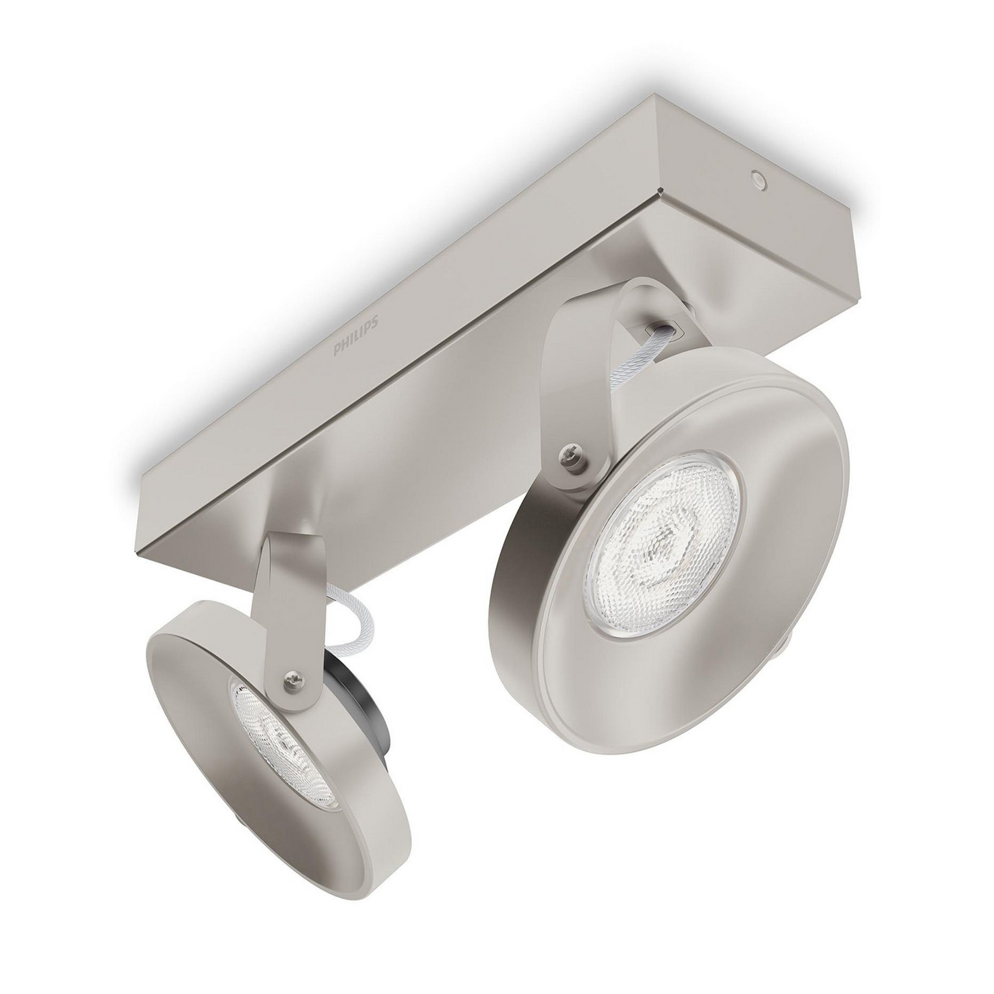 Philips myLiving Spur LED-Doppelspot in Nickel Design - 533121716 – Deckenspots