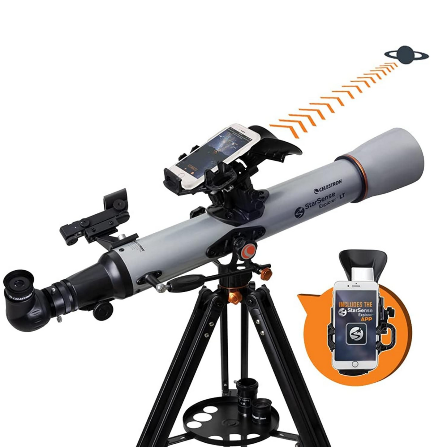 Celestron - Astromaster LT 70AZ mit Telefonadapter und Mondfilter