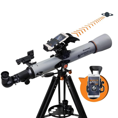 Celestron - Astromaster LT 70AZ mit Telefonadapter und Mondfilter