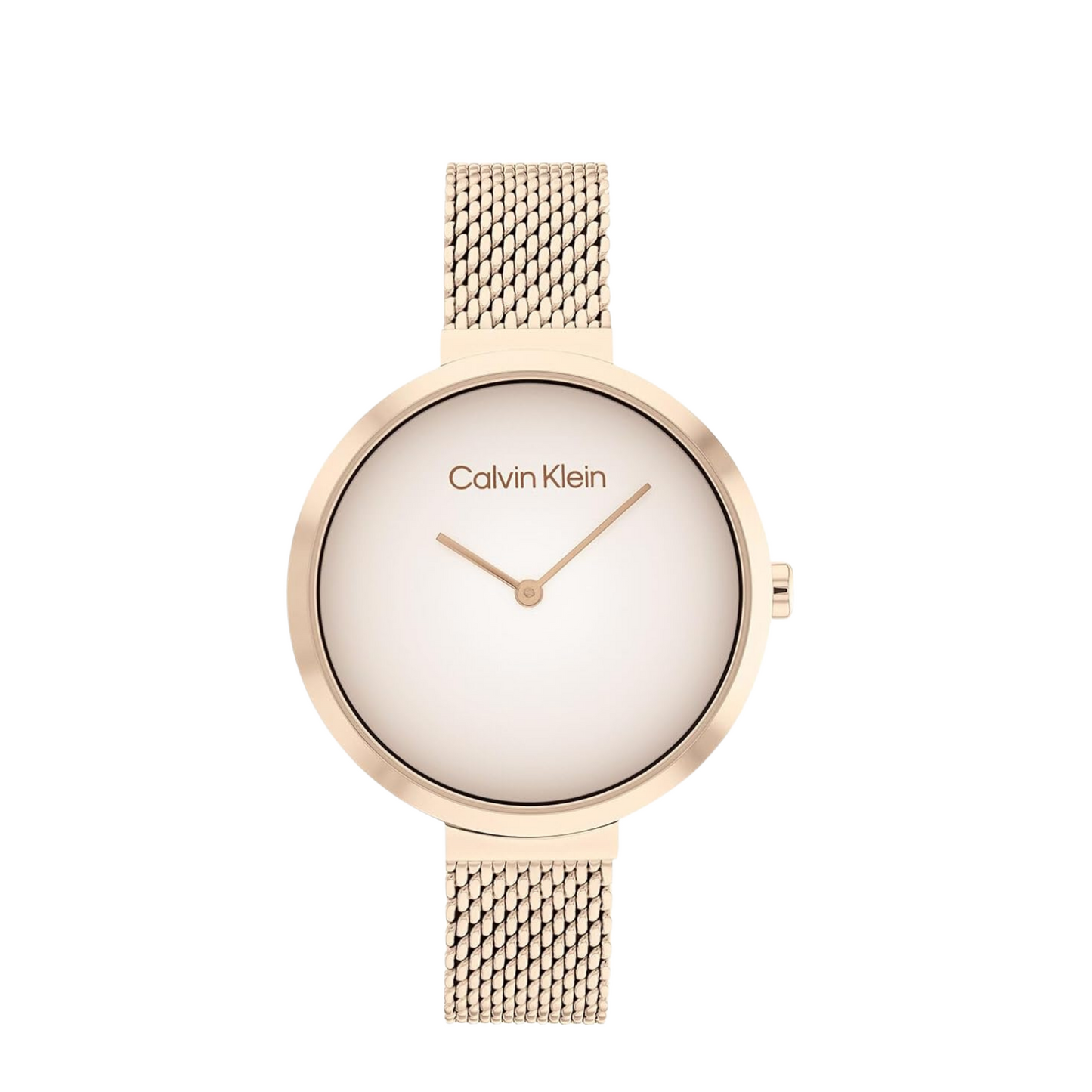 Calvin Klein Uhr für Damen mit roségoldenem Edelstahl Mesh-Gliederarmband - 25200080