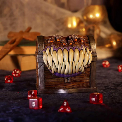 Nemesis Now Würfelbox,  Offiziell lizenzierte Dungeons & Dragons Mimic Würfel-Aufbewahrungsbox aus Kunstharz