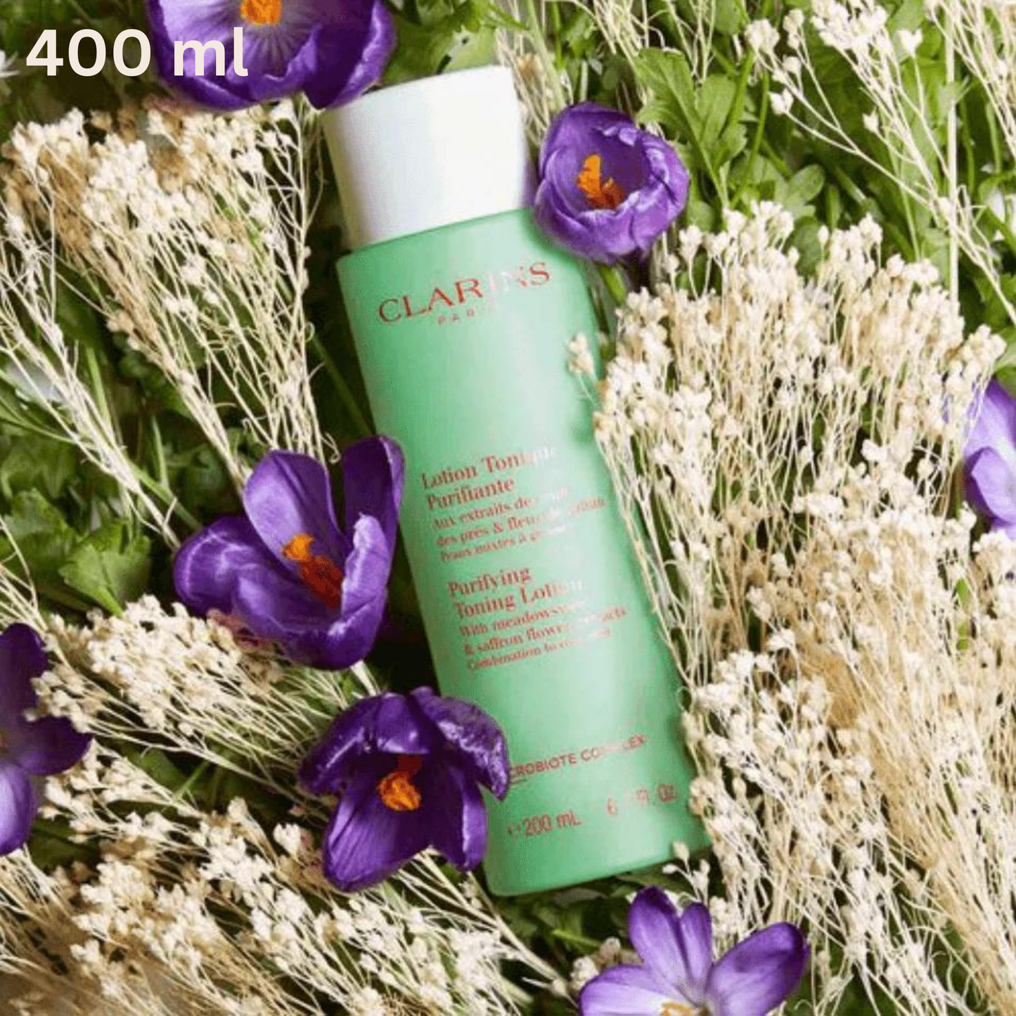 Clarins Gesichts-Lotion Tonique Purifiante mit Wiesenkönigin & Safranblüten-Extrakt - Für Mischhaut bis ölige Haut, 400 ml