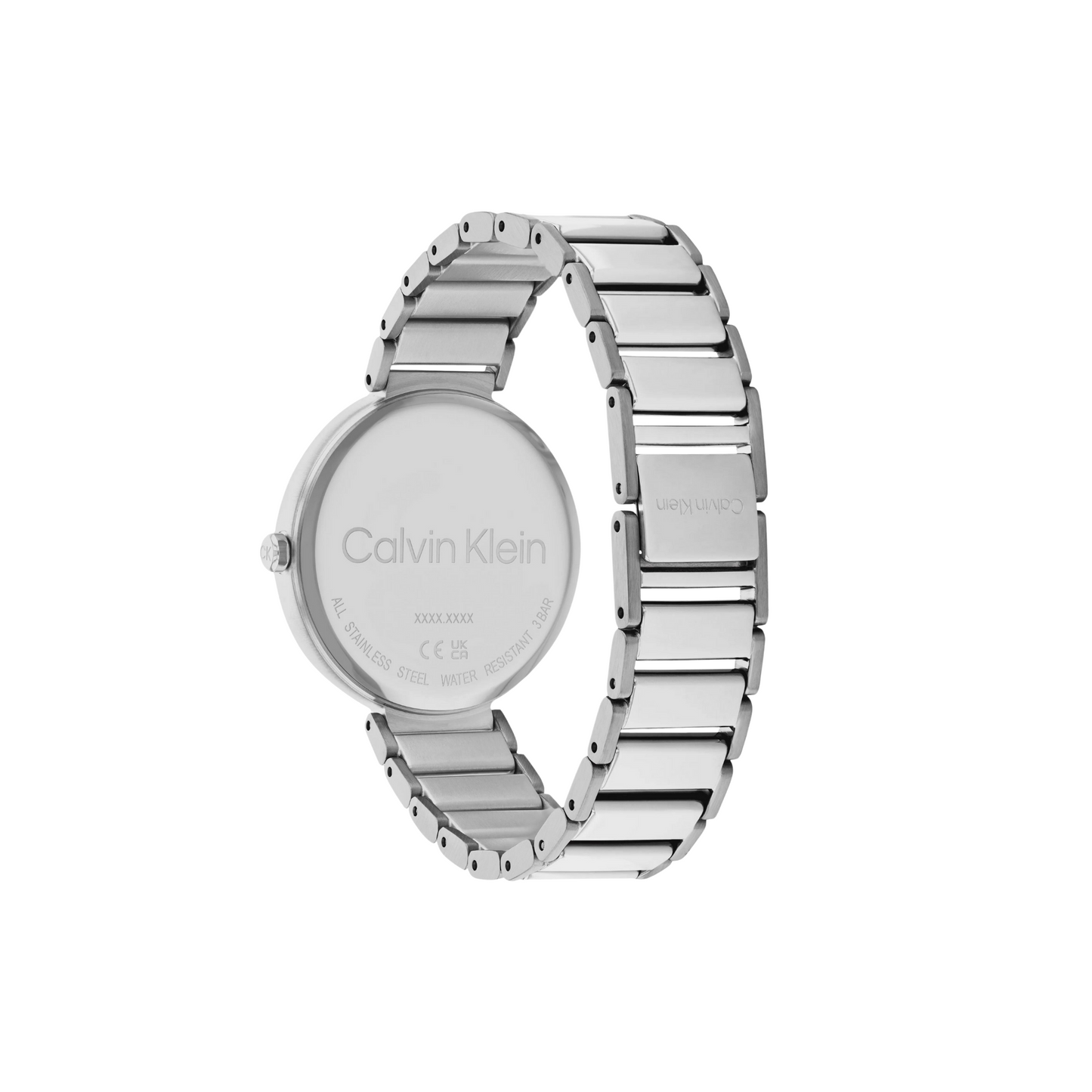 Calvin Klein elegante Uhr für Damen mit Edelstahlarmband – silber – Zifferblatt mit Steinen versetzt