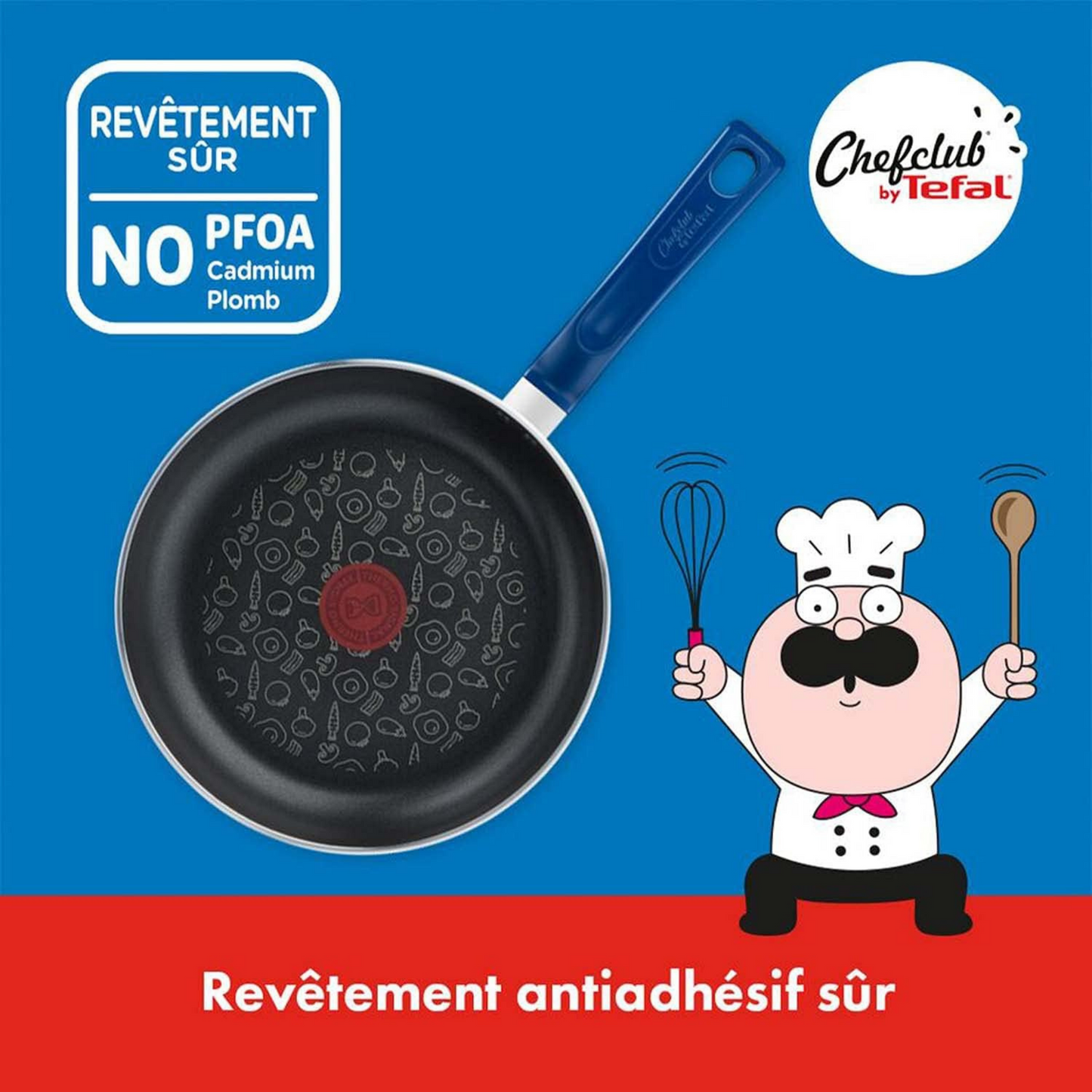 Tefal - Chefclub Set bestehend aus Bratpfanne 24 Cm + Hackmesser + Pizzablech