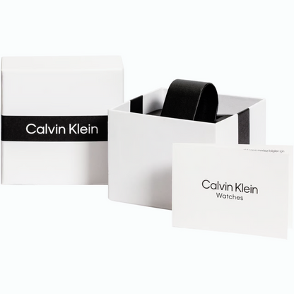 Calvin Klein elegante Uhr für Damen mit silbernem Edelstahlarmband – rosa Zifferblatt
