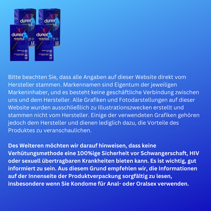 Spar Bundel – Set aus 4 Packungen Durex Kondome Extra Safe – 48 Stück - Verstärkte Latexkondome – normal Größe – Extra Safe und Extra Fun