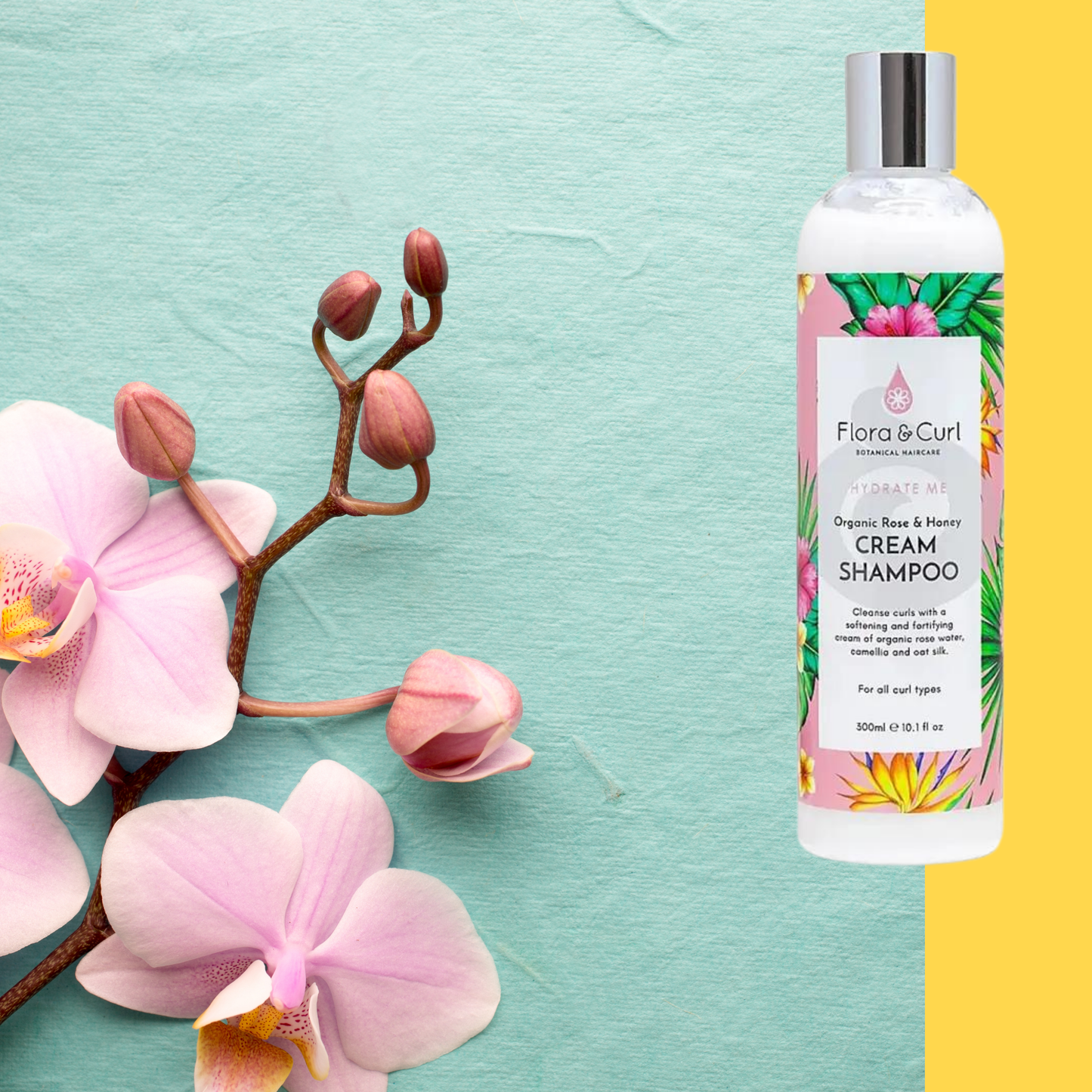 Flora & Curl HYDRATE ME Organic Rose & Honey Cream Shampoo